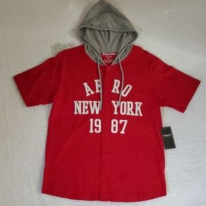 Aeropostale Red and Gray New York 1987 Hoodie Tee
